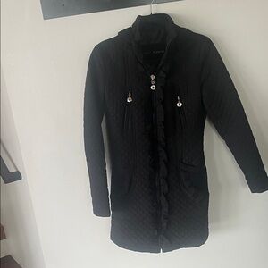 Betsey Johnson Black Quilted Pea Coat